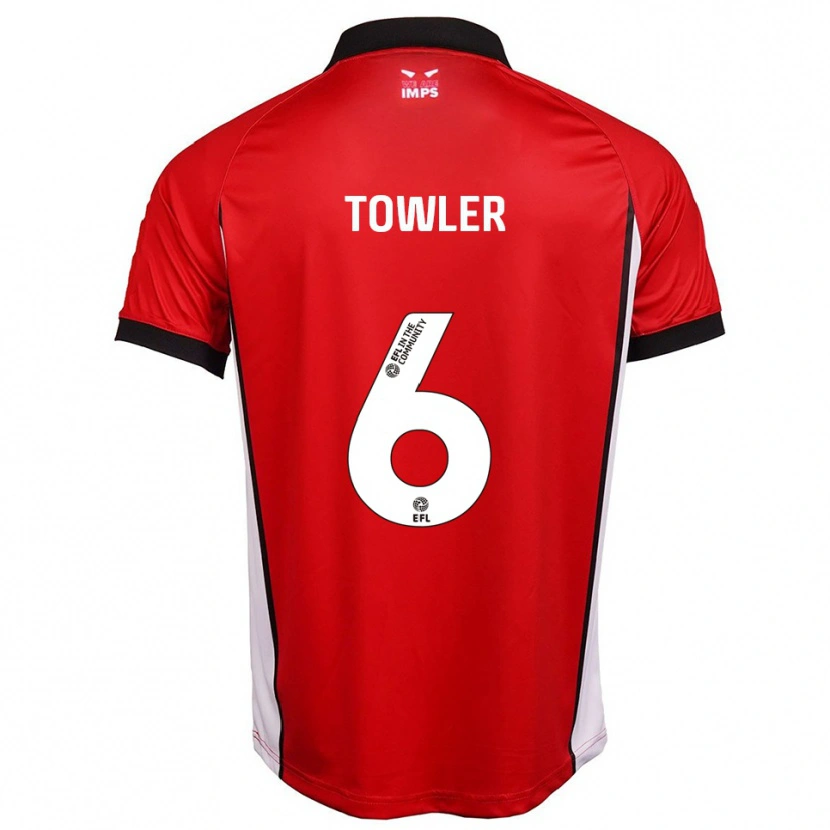 Danxen Hombre Camiseta Ryley Towler #6 Rojo Blanco 1ª Equipación 2025/26 La Camisa