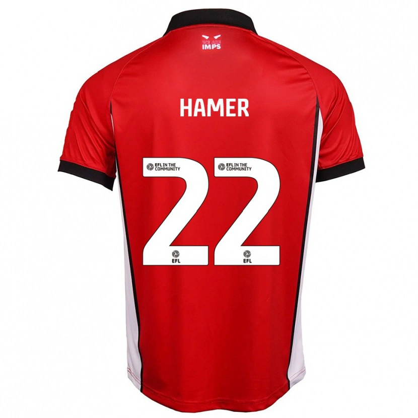 Danxen Hombre Camiseta Tom Hamer #22 Rojo Blanco 1ª Equipación 2025/26 La Camisa