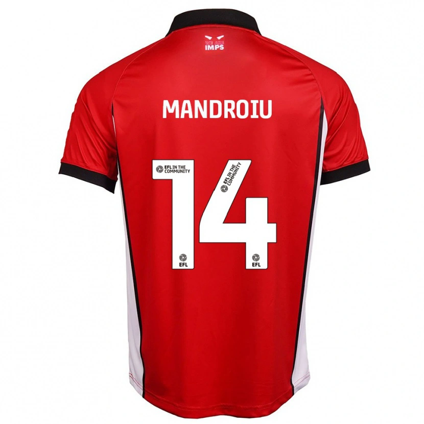 Danxen Hombre Camiseta Daniel Mandroiu #14 Rojo Blanco 1ª Equipación 2025/26 La Camisa