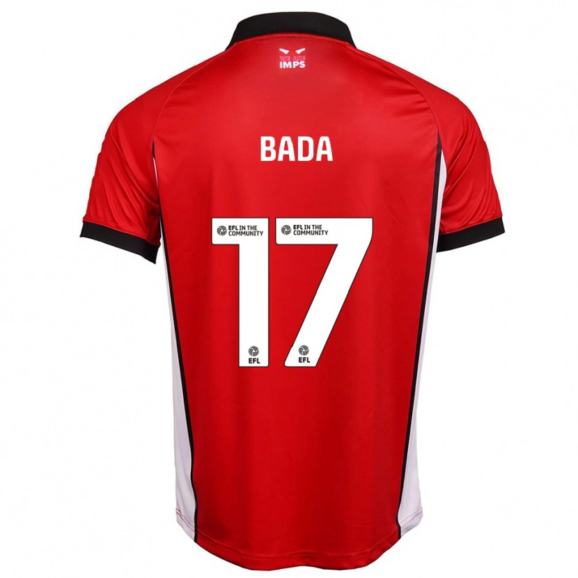Danxen Hombre Camiseta Oluwatimisimi Bada #17 Rojo Blanco 1ª Equipación 2025/26 La Camisa