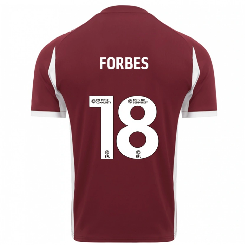 Danxen Hombre Camiseta Michael Forbes #18 Borgoña Blanco 1ª Equipación 2025/26 La Camisa