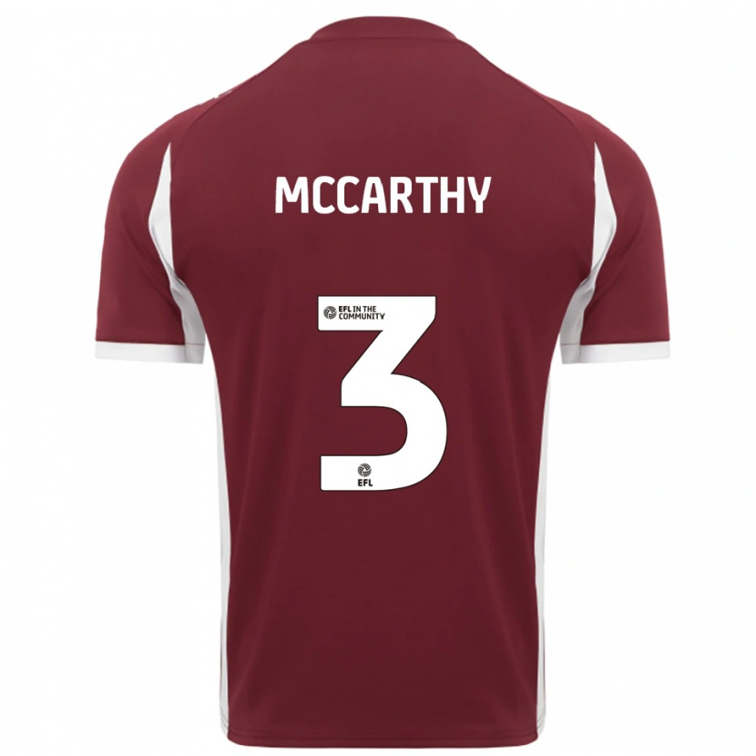Danxen Hombre Camiseta Conor Mccarthy #3 Borgoña Blanco 1ª Equipación 2025/26 La Camisa