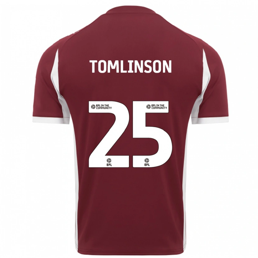 Danxen Hombre Camiseta Josh Tomlinson #25 Borgoña Blanco 1ª Equipación 2025/26 La Camisa