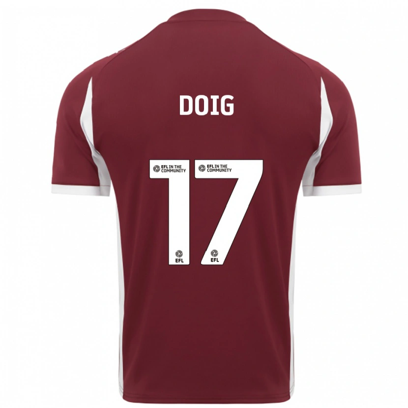 Danxen Hombre Camiseta Keira Doig #17 Borgoña Blanco 1ª Equipación 2025/26 La Camisa