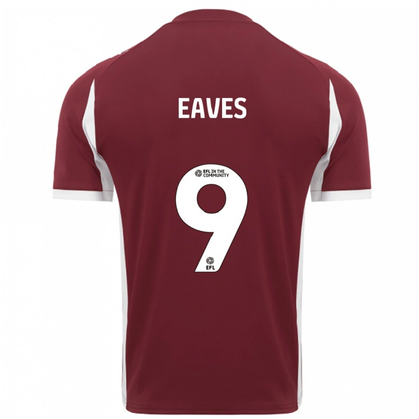 Danxen Hombre Camiseta Tom Eaves #9 Borgoña Blanco 1ª Equipación 2025/26 La Camisa