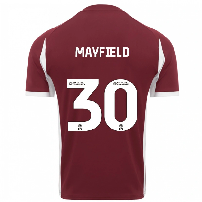 Danxen Hombre Camiseta Holly Mayfield #30 Borgoña Blanco 1ª Equipación 2025/26 La Camisa