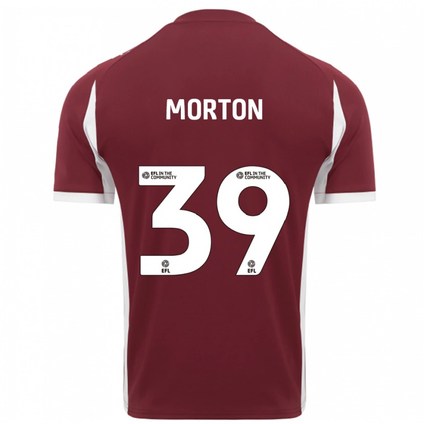 Danxen Hombre Camiseta Callum Morton #39 Borgoña Blanco 1ª Equipación 2025/26 La Camisa
