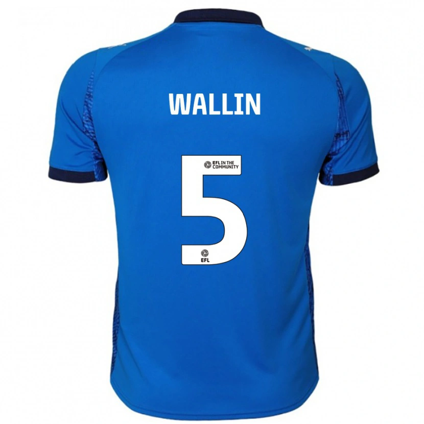 Danxen Hombre Camiseta Oscar Wallin #5 Azul Blanco 1ª Equipación 2025/26 La Camisa