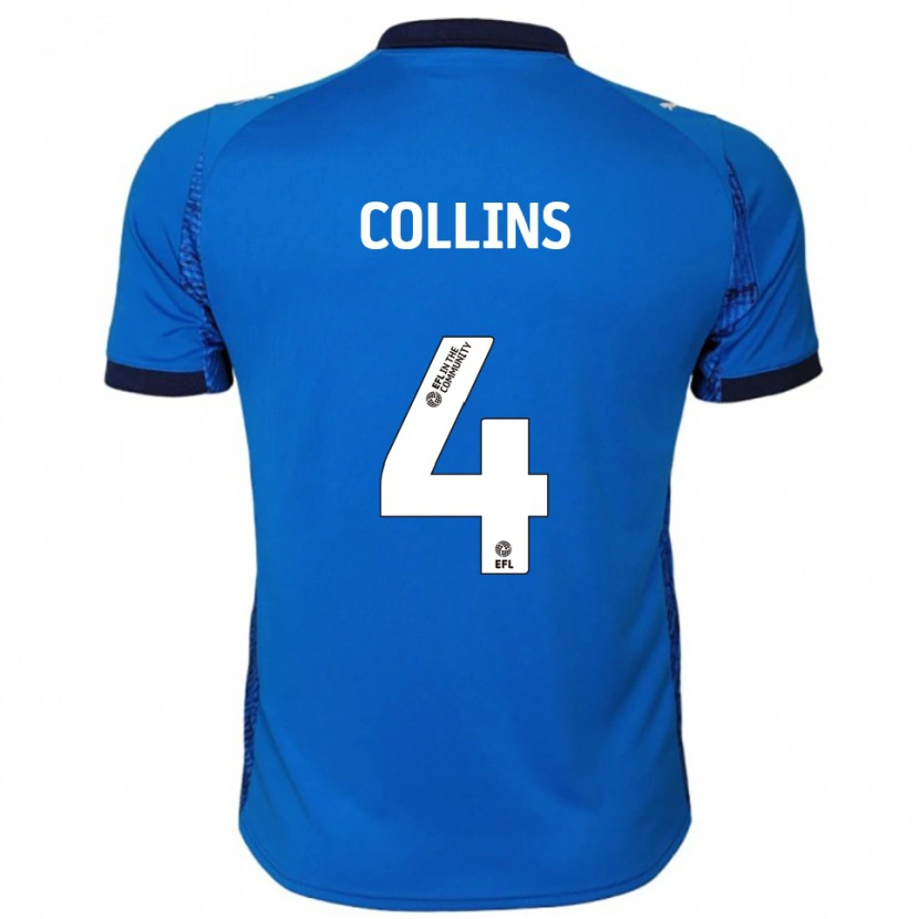 Danxen Hombre Camiseta Archie Collins #4 Azul Blanco 1ª Equipación 2025/26 La Camisa