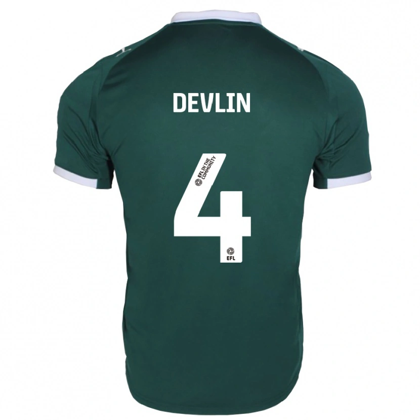 Danxen Hombre Camiseta Billy Devlin #4 Verde Blanco 1ª Equipación 2025/26 La Camisa