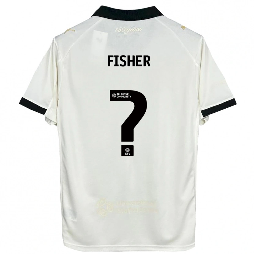 Danxen Hombre Camiseta Elijah Fisher #0 Blanco Hueso Negro 1ª Equipación 2025/26 La Camisa
