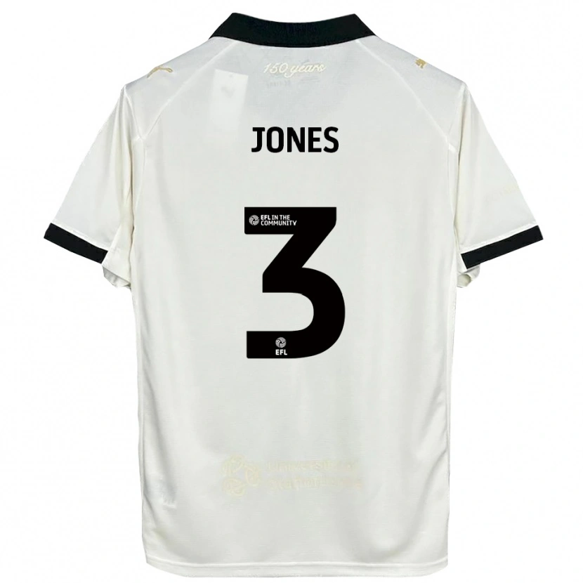 Danxen Hombre Camiseta Dan Jones #3 Blanco Hueso Negro 1ª Equipación 2025/26 La Camisa