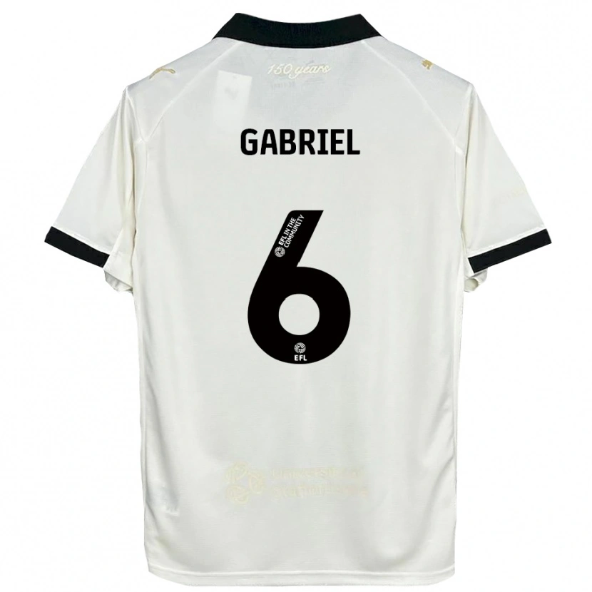 Danxen Hombre Camiseta Jordan Gabriel #6 Blanco Hueso Negro 1ª Equipación 2025/26 La Camisa