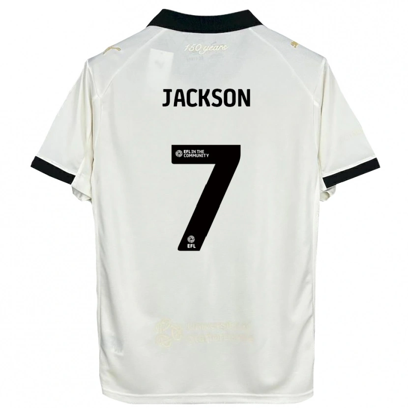 Danxen Hombre Camiseta Lily Jackson #7 Blanco Hueso Negro 1ª Equipación 2025/26 La Camisa