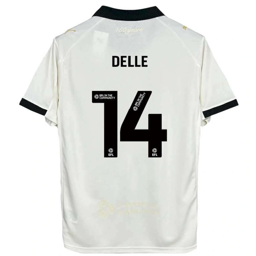 Danxen Hombre Camiseta Mani Delle #14 Blanco Hueso Negro 1ª Equipación 2025/26 La Camisa