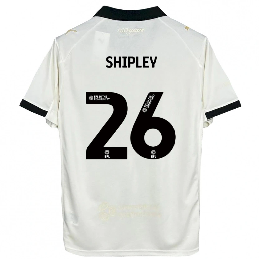 Danxen Hombre Camiseta Jordan Shipley #26 Blanco Hueso Negro 1ª Equipación 2025/26 La Camisa