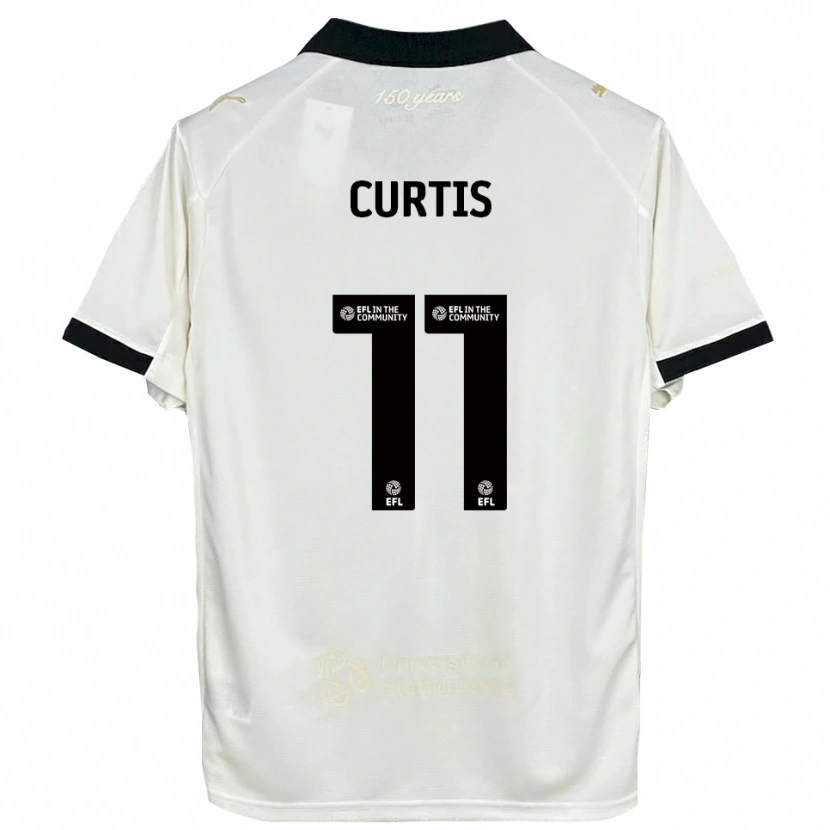 Danxen Hombre Camiseta Ronan Curtis #11 Blanco Hueso Negro 1ª Equipación 2025/26 La Camisa