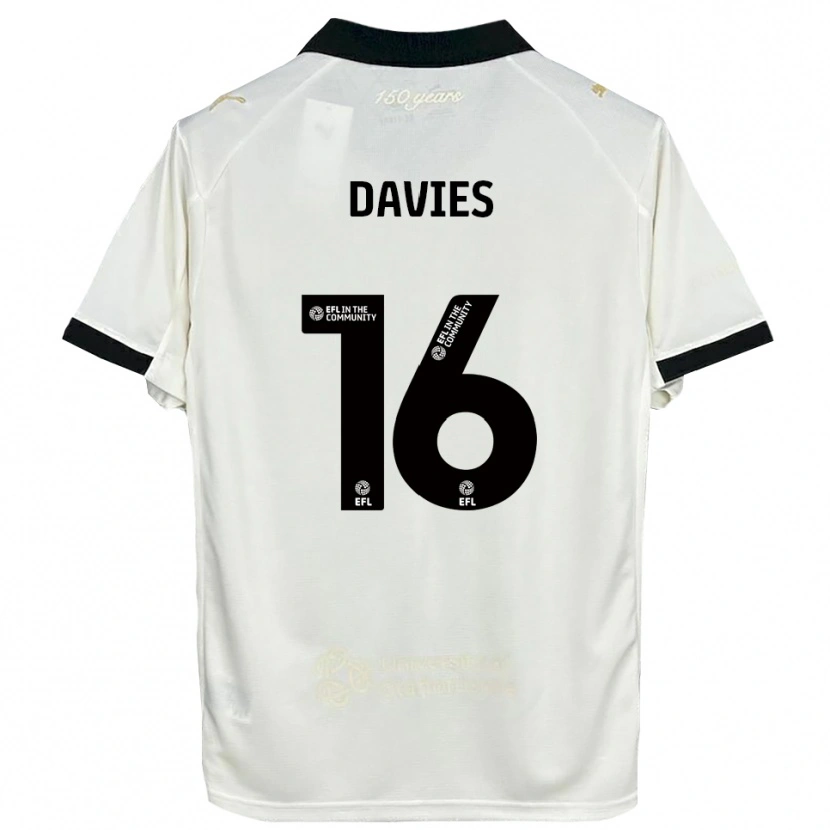 Danxen Hombre Camiseta Cassie Davies #16 Blanco Hueso Negro 1ª Equipación 2025/26 La Camisa