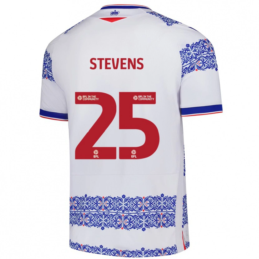 Danxen Hombre Camiseta Jack Stevens #25 Blanco Azul 1ª Equipación 2025/26 La Camisa