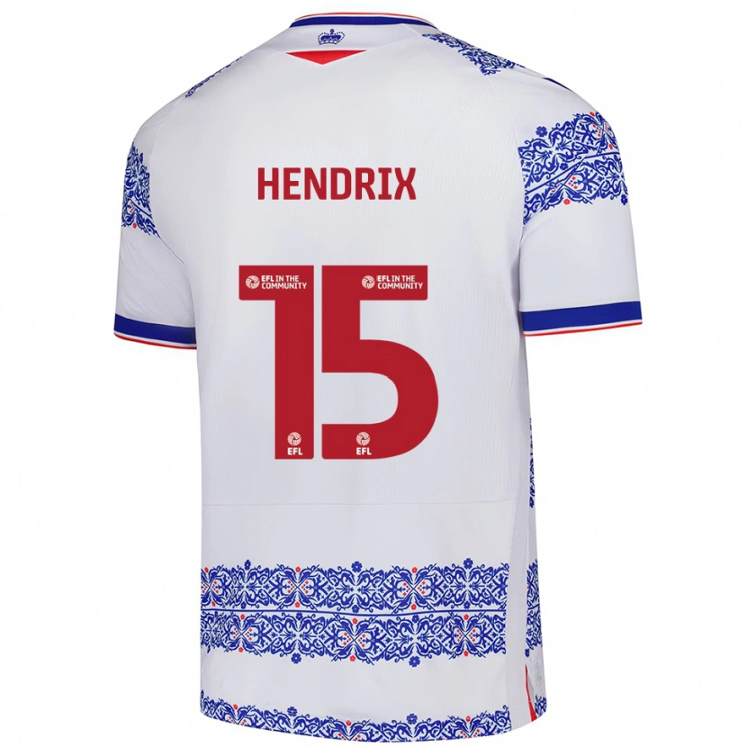 Danxen Hombre Camiseta Brooke Hendrix #15 Blanco Azul 1ª Equipación 2025/26 La Camisa