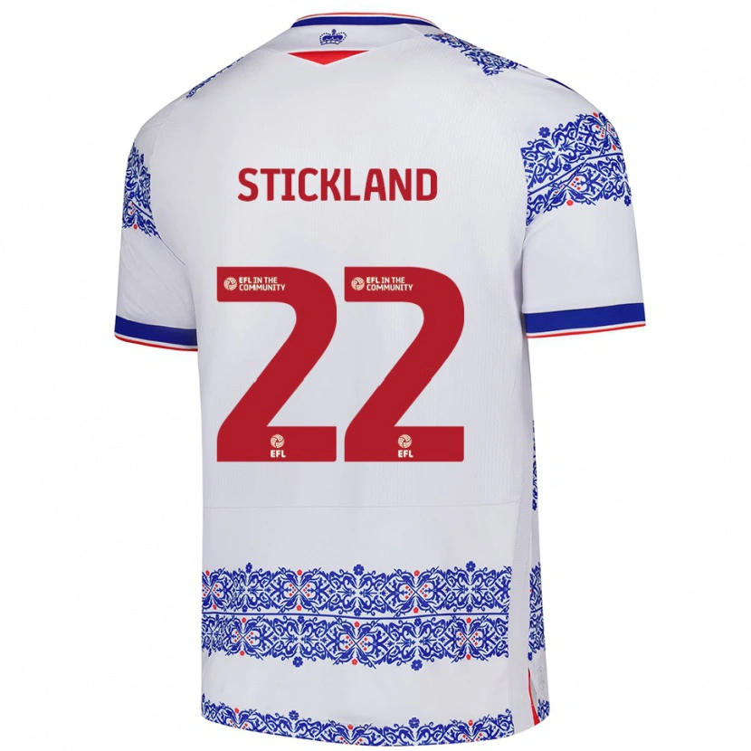 Danxen Hombre Camiseta Michael Stickland #22 Blanco Azul 1ª Equipación 2025/26 La Camisa