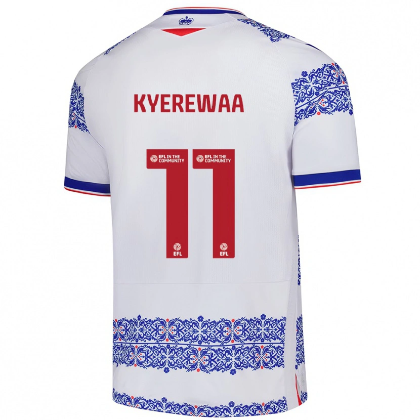 Danxen Hombre Camiseta Daniel Kyerewaa #11 Blanco Azul 1ª Equipación 2025/26 La Camisa