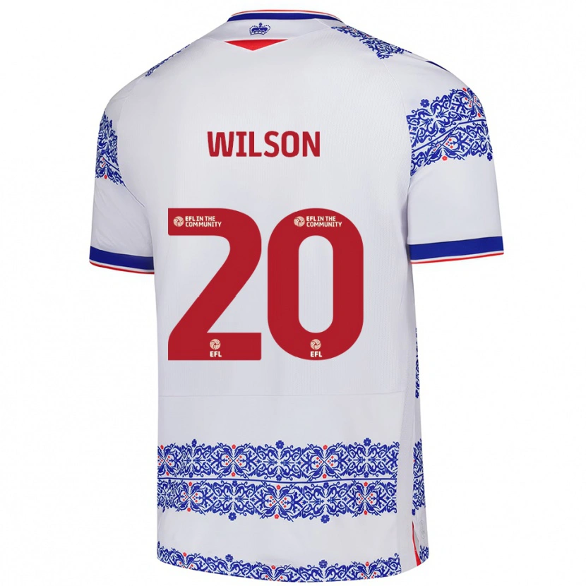 Danxen Hombre Camiseta Georgia Wilson #20 Blanco Azul 1ª Equipación 2025/26 La Camisa