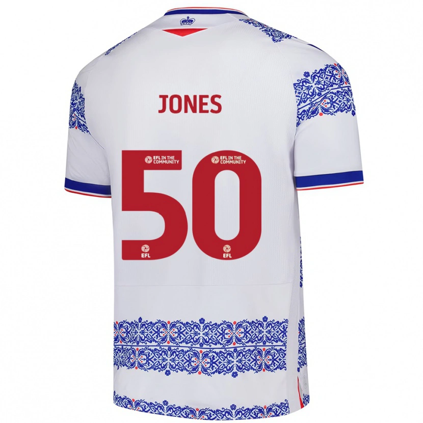 Danxen Hombre Camiseta Jerae Jones #50 Blanco Azul 1ª Equipación 2025/26 La Camisa