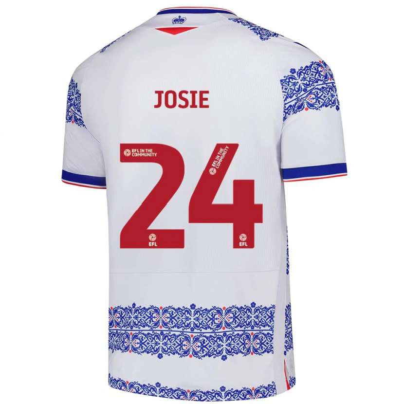 Danxen Hombre Camiseta Josie Longhurst #24 Blanco Azul 1ª Equipación 2025/26 La Camisa