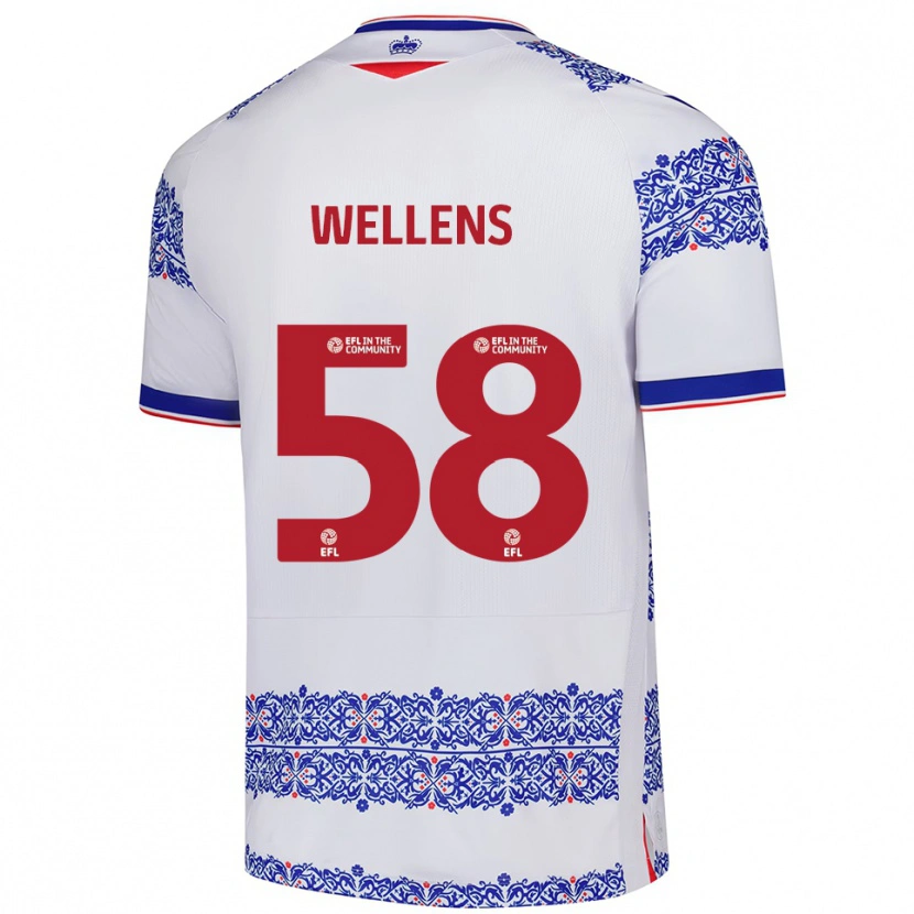 Danxen Hombre Camiseta Charlie Wellens #58 Blanco Azul 1ª Equipación 2025/26 La Camisa