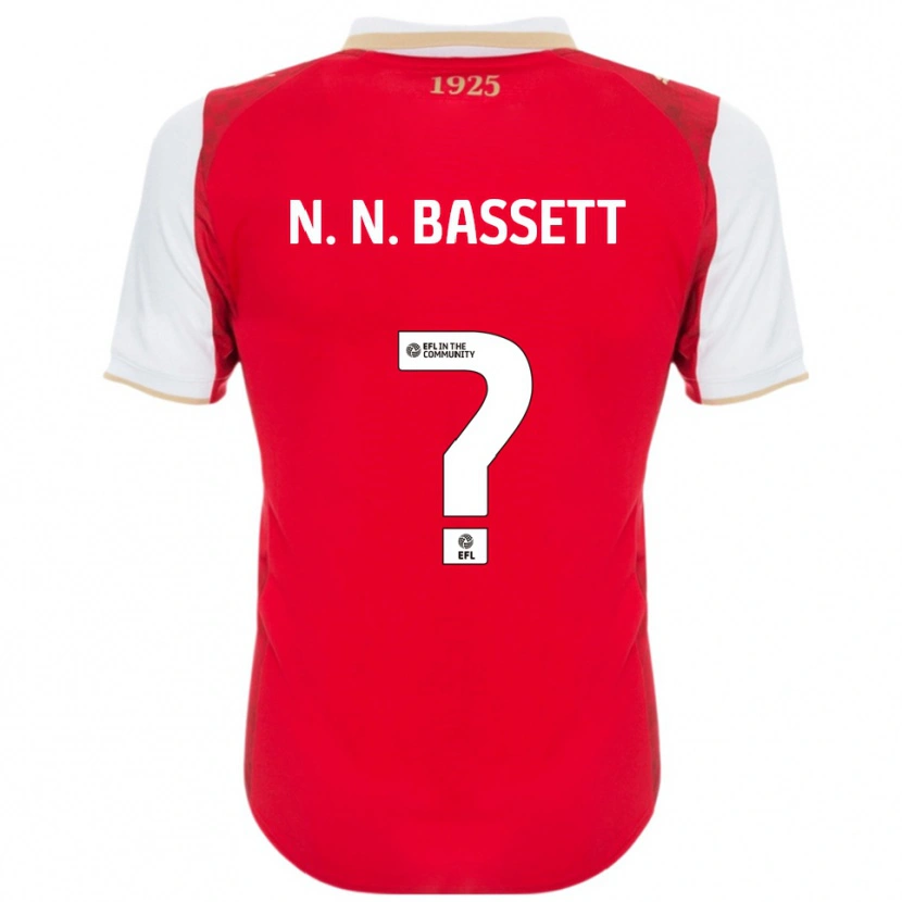 Danxen Hombre Camiseta N. N. Bassett #0 Rojo Blanco 1ª Equipación 2025/26 La Camisa
