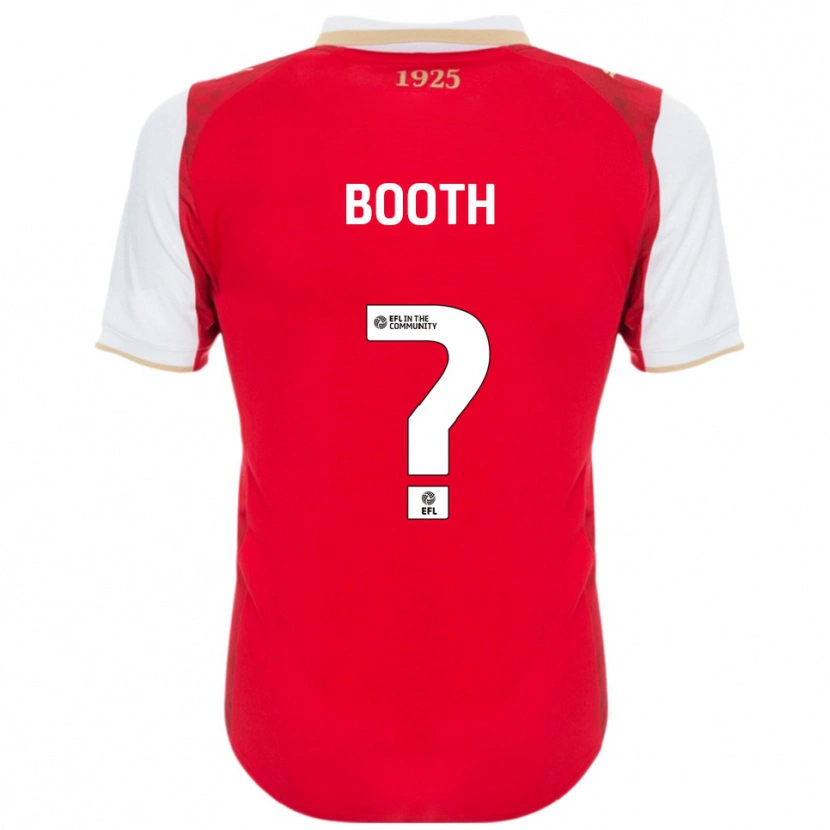 Danxen Hombre Camiseta Mason Booth #0 Rojo Blanco 1ª Equipación 2025/26 La Camisa