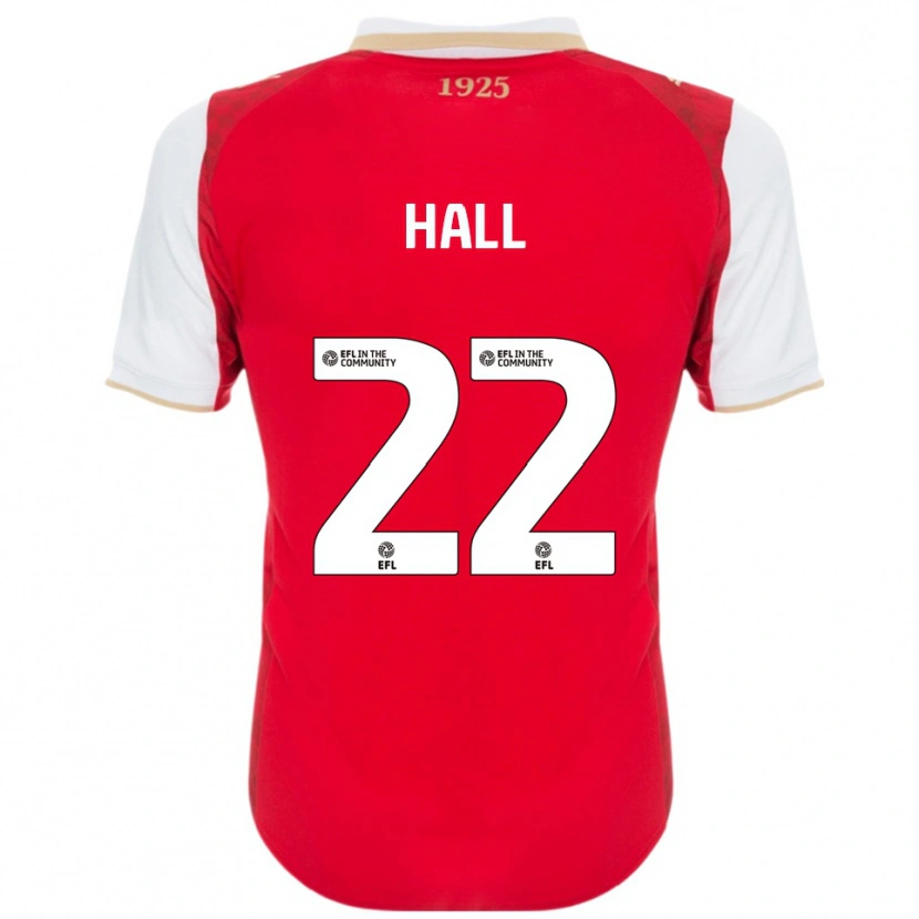 Danxen Hombre Camiseta Denzel Hall #22 Rojo Blanco 1ª Equipación 2025/26 La Camisa