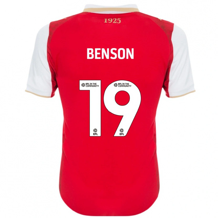 Danxen Hombre Camiseta Josh Benson #19 Rojo Blanco 1ª Equipación 2025/26 La Camisa