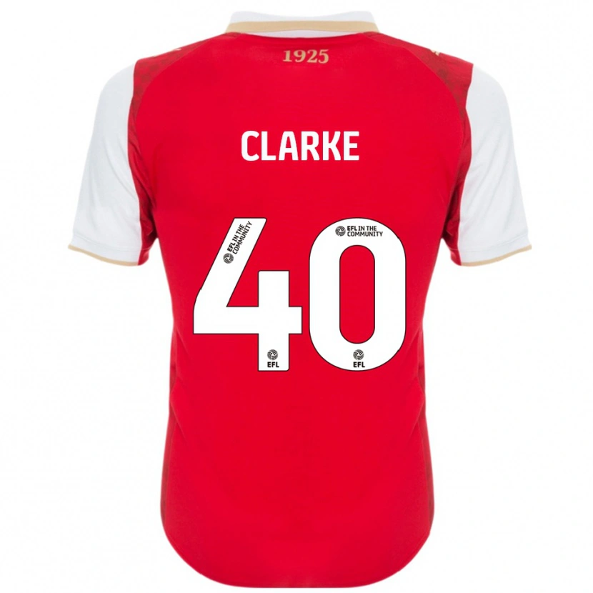 Danxen Hombre Camiseta Lewis Clarke #40 Rojo Blanco 1ª Equipación 2025/26 La Camisa