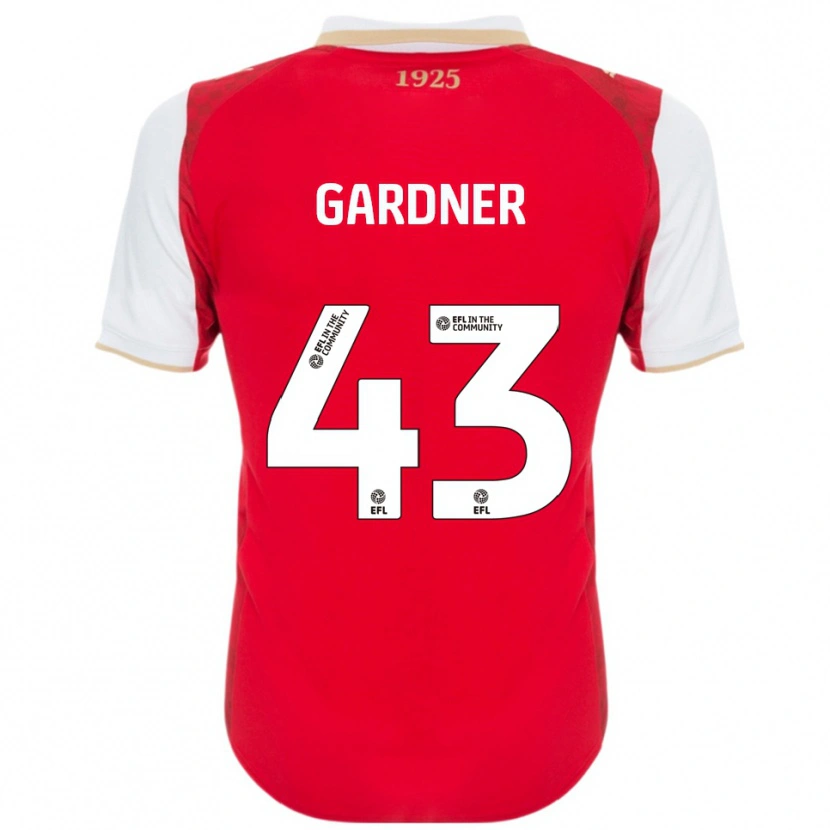 Danxen Hombre Camiseta Dean Gardner #43 Rojo Blanco 1ª Equipación 2025/26 La Camisa