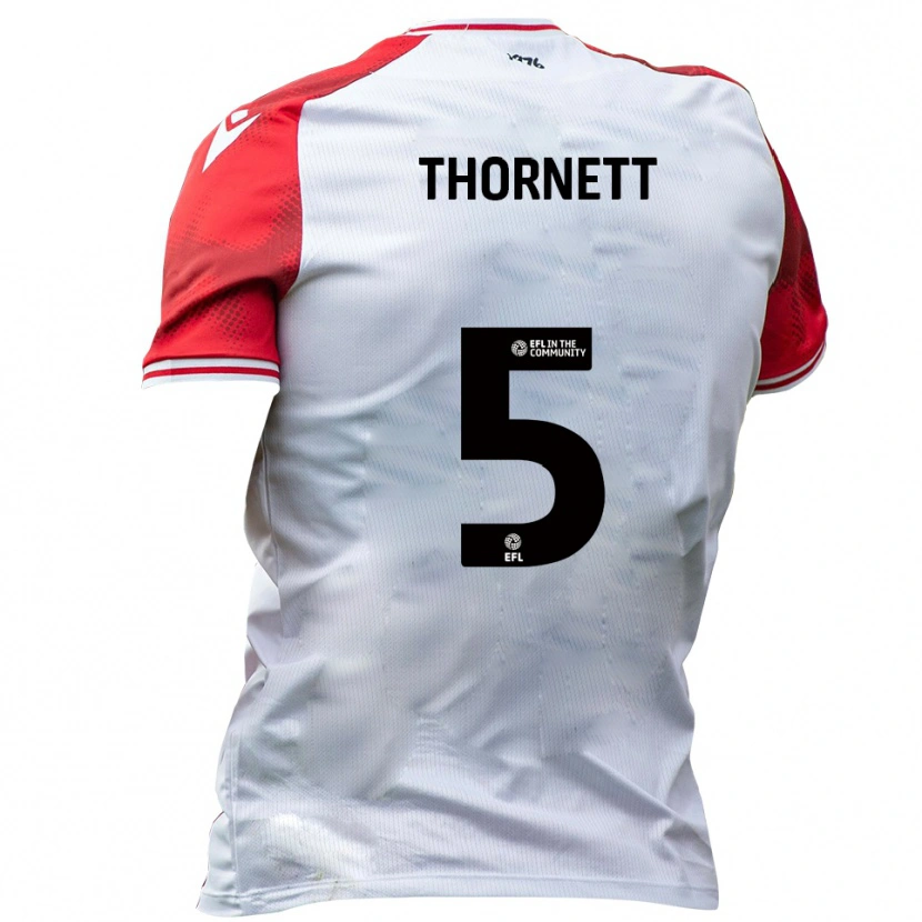 Danxen Hombre Camiseta Alfie Thornett #5 Blanco Rojo 1ª Equipación 2025/26 La Camisa