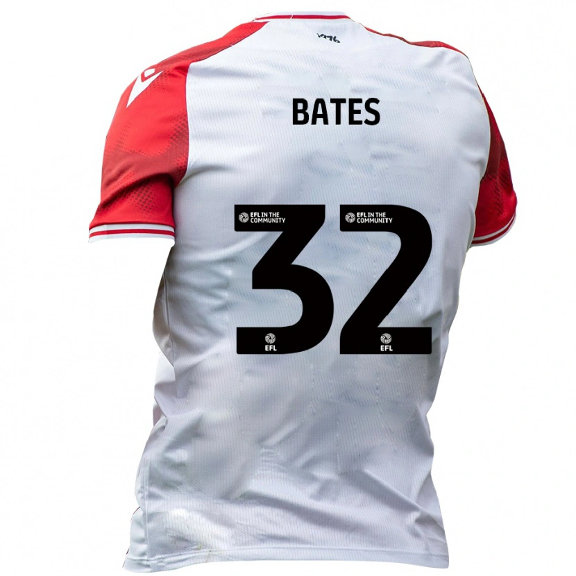 Danxen Hombre Camiseta Ellis Bates #32 Blanco Rojo 1ª Equipación 2025/26 La Camisa