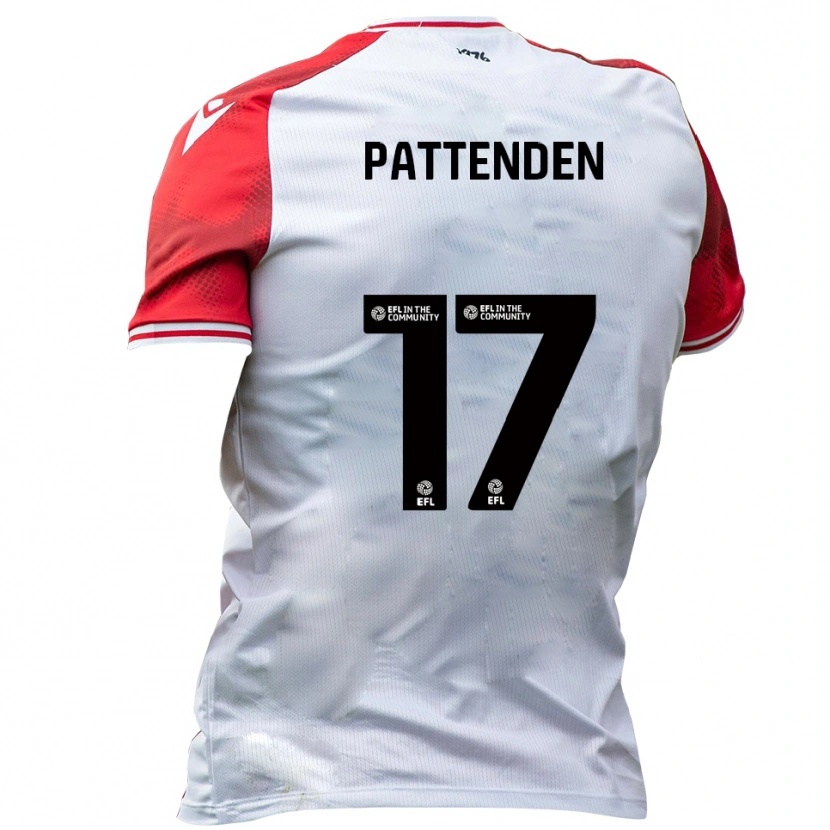 Danxen Hombre Camiseta Jasper Pattenden #17 Blanco Rojo 1ª Equipación 2025/26 La Camisa