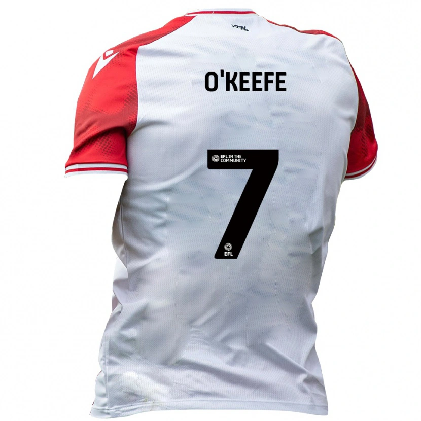 Danxen Hombre Camiseta Albie O'keefe #7 Blanco Rojo 1ª Equipación 2025/26 La Camisa