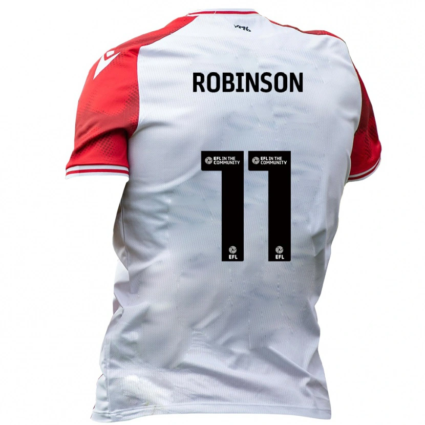 Danxen Hombre Camiseta Alfie Robinson #11 Blanco Rojo 1ª Equipación 2025/26 La Camisa