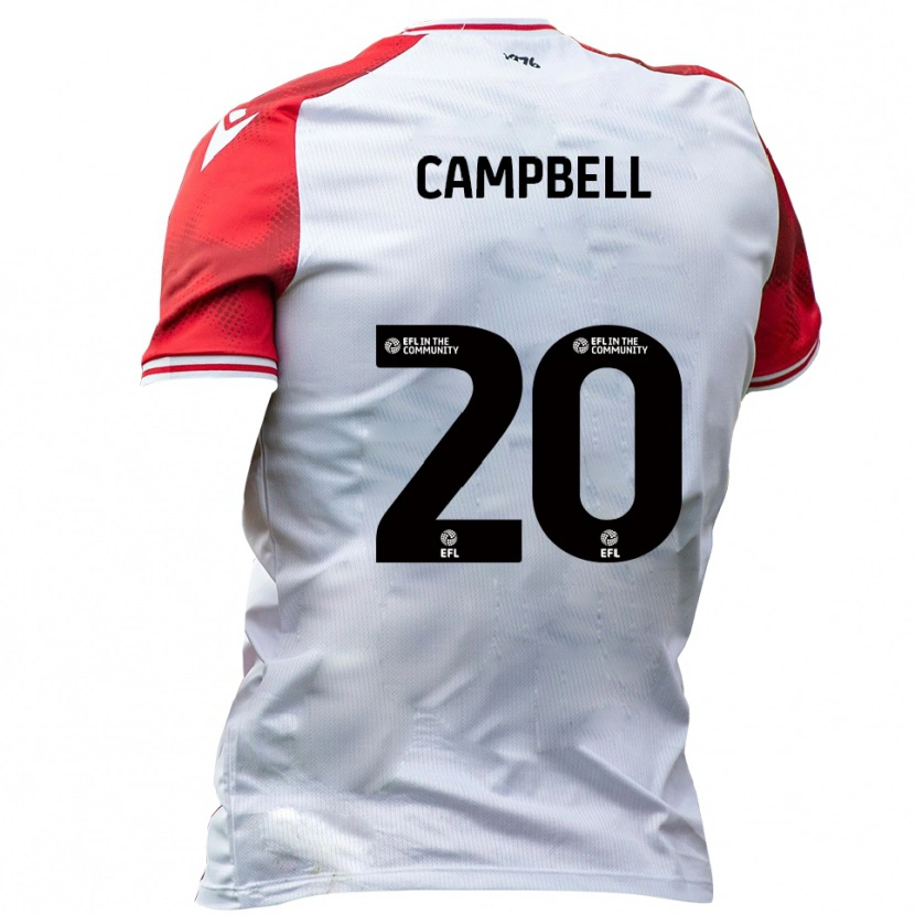 Danxen Hombre Camiseta Chem Campbell #20 Blanco Rojo 1ª Equipación 2025/26 La Camisa