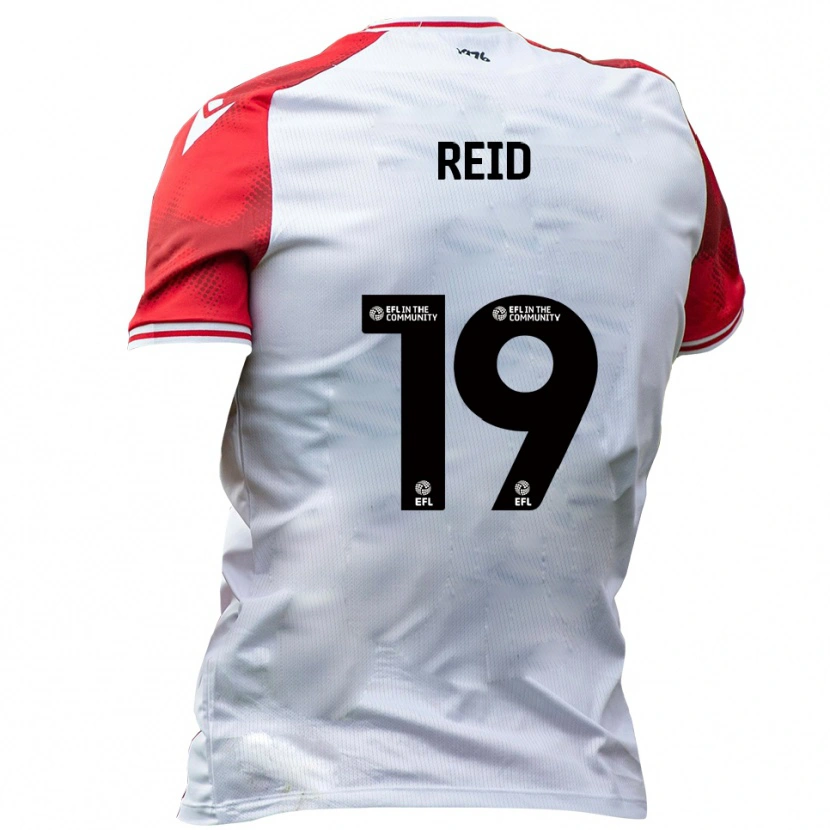 Danxen Hombre Camiseta Jamie Reid #19 Blanco Rojo 1ª Equipación 2025/26 La Camisa