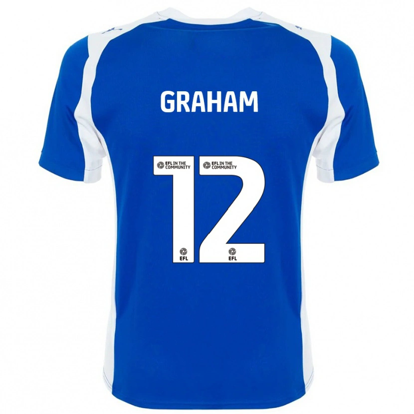 Danxen Hombre Camiseta Leo Graham #12 Azul Blanco 1ª Equipación 2025/26 La Camisa