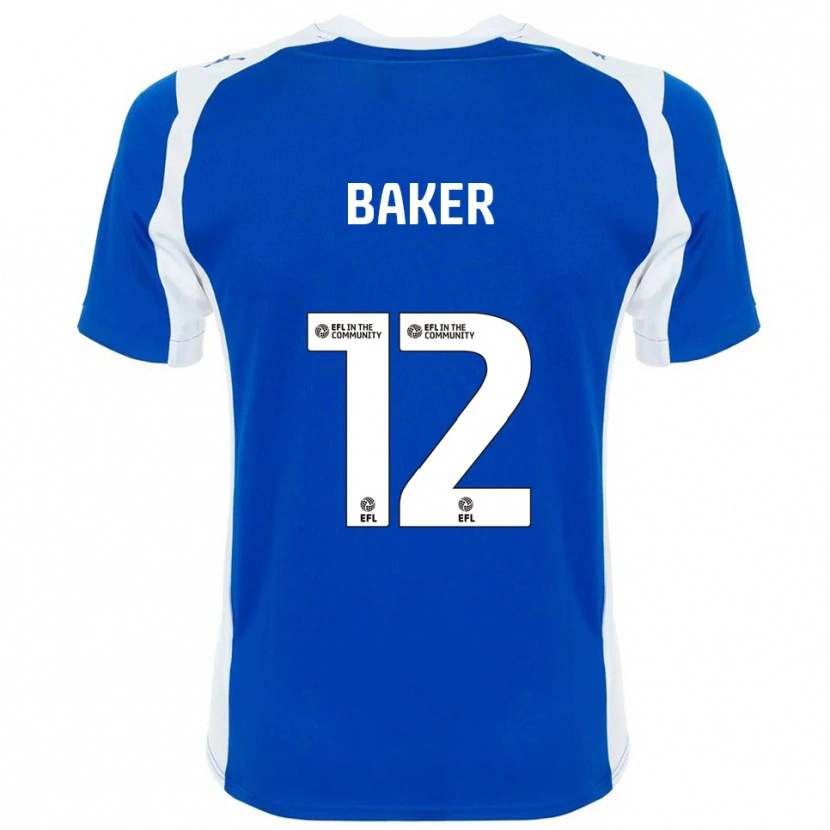 Danxen Hombre Camiseta Tegen Baker #12 Azul Blanco 1ª Equipación 2025/26 La Camisa