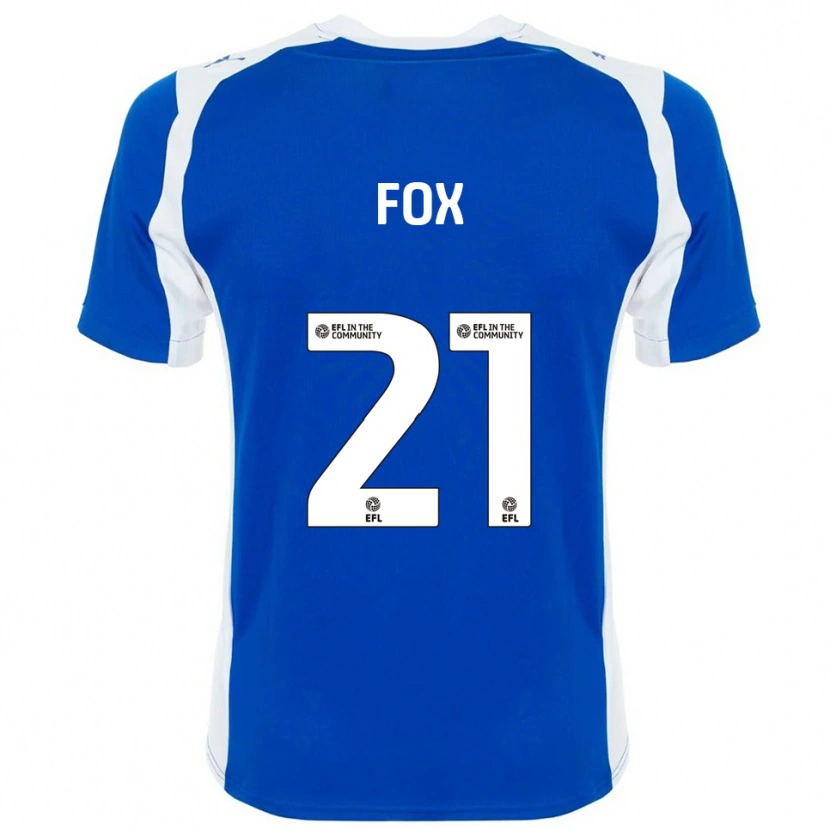 Danxen Hombre Camiseta Morgan Fox #21 Azul Blanco 1ª Equipación 2025/26 La Camisa