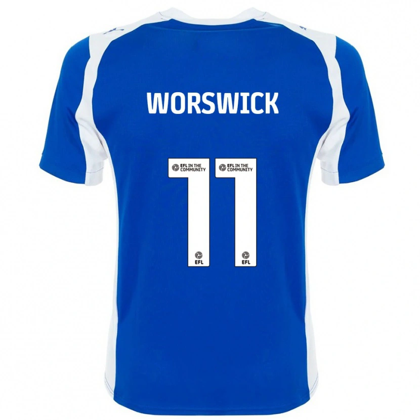 Danxen Hombre Camiseta Isobel Worswick #11 Azul Blanco 1ª Equipación 2025/26 La Camisa