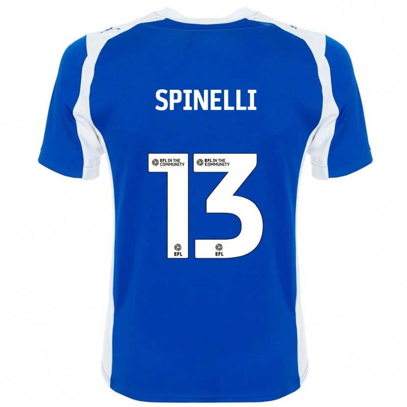 Danxen Hombre Camiseta Matteo Spinelli #13 Azul Blanco 1ª Equipación 2025/26 La Camisa