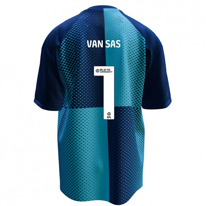 Danxen Hombre Camiseta Mikki Van Sas #1 Azul Celeste 1ª Equipación 2025/26 La Camisa