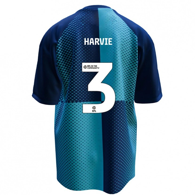 Danxen Hombre Camiseta Daniel Harvie #3 Azul Celeste 1ª Equipación 2025/26 La Camisa